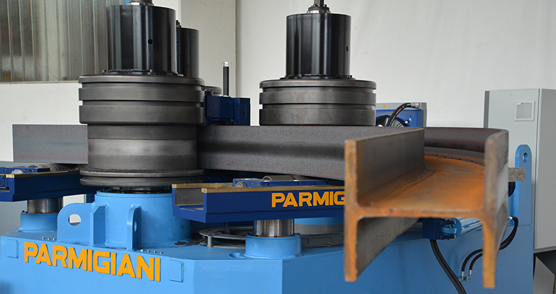 section bending machine rolling beams on the hard way