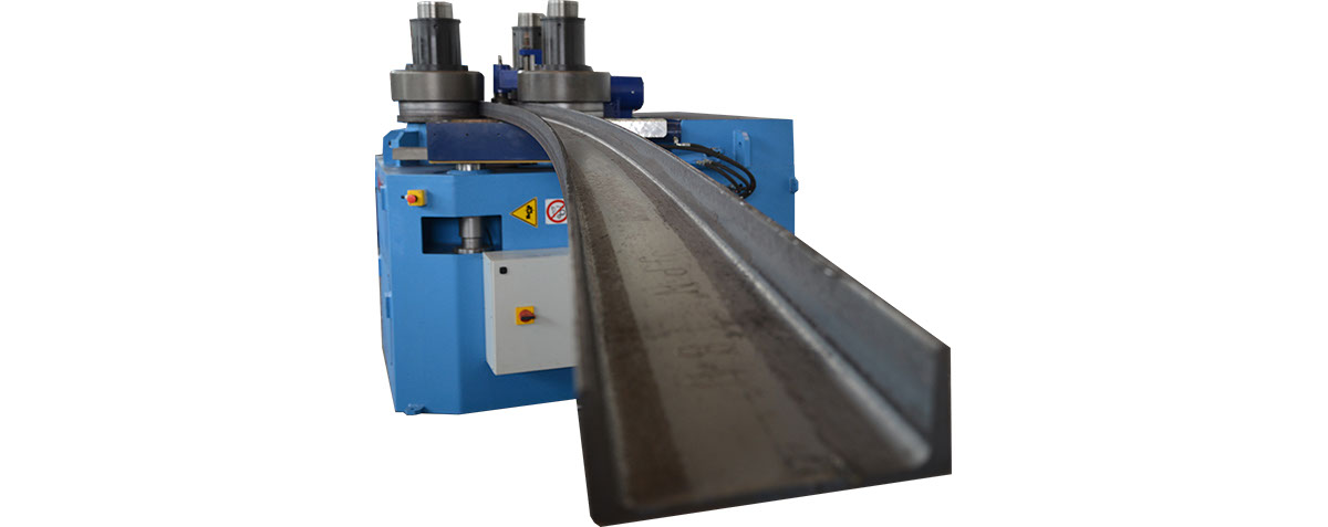 rolling channels on the hard way on section bending machine angle rolls